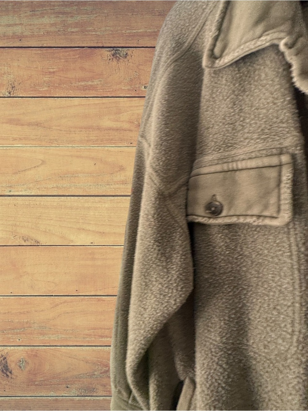 Free People x Revolve Ruby Distressed Teddy Jacket in Dirty Olive, XL - Picture 7 of 10